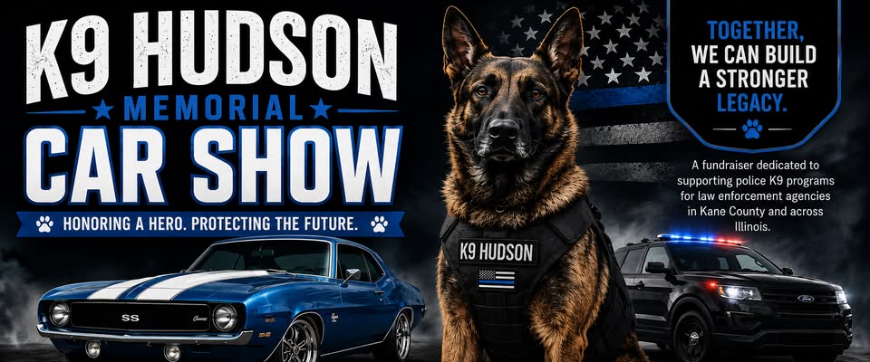 K9 Hudson Memorial Benefit Car Show event at 37W755 Il Route 38 in Saint Charles, IL on September 19, 2026
