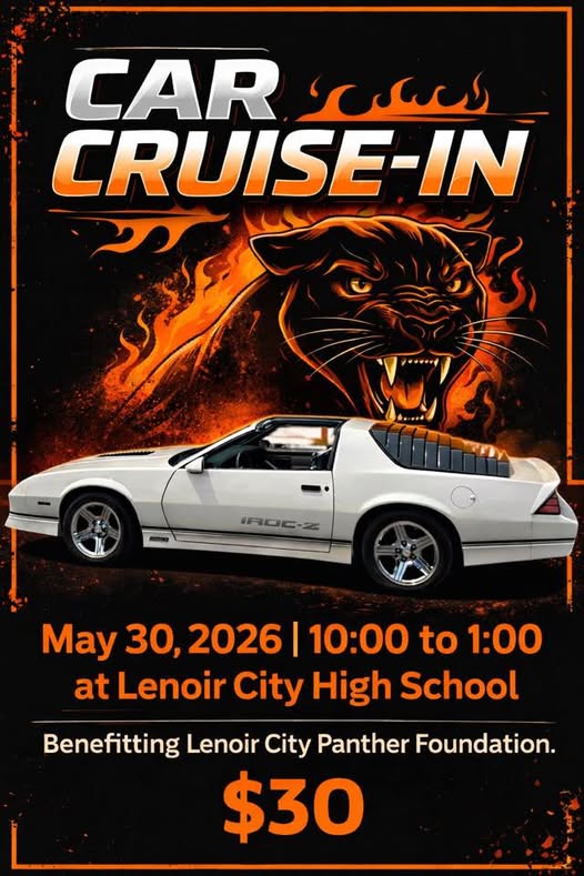 Lenoir City Panther Foundation Car Cruise-In event at Lenoir City High School in Lenoir City, TN on May 30, 2026