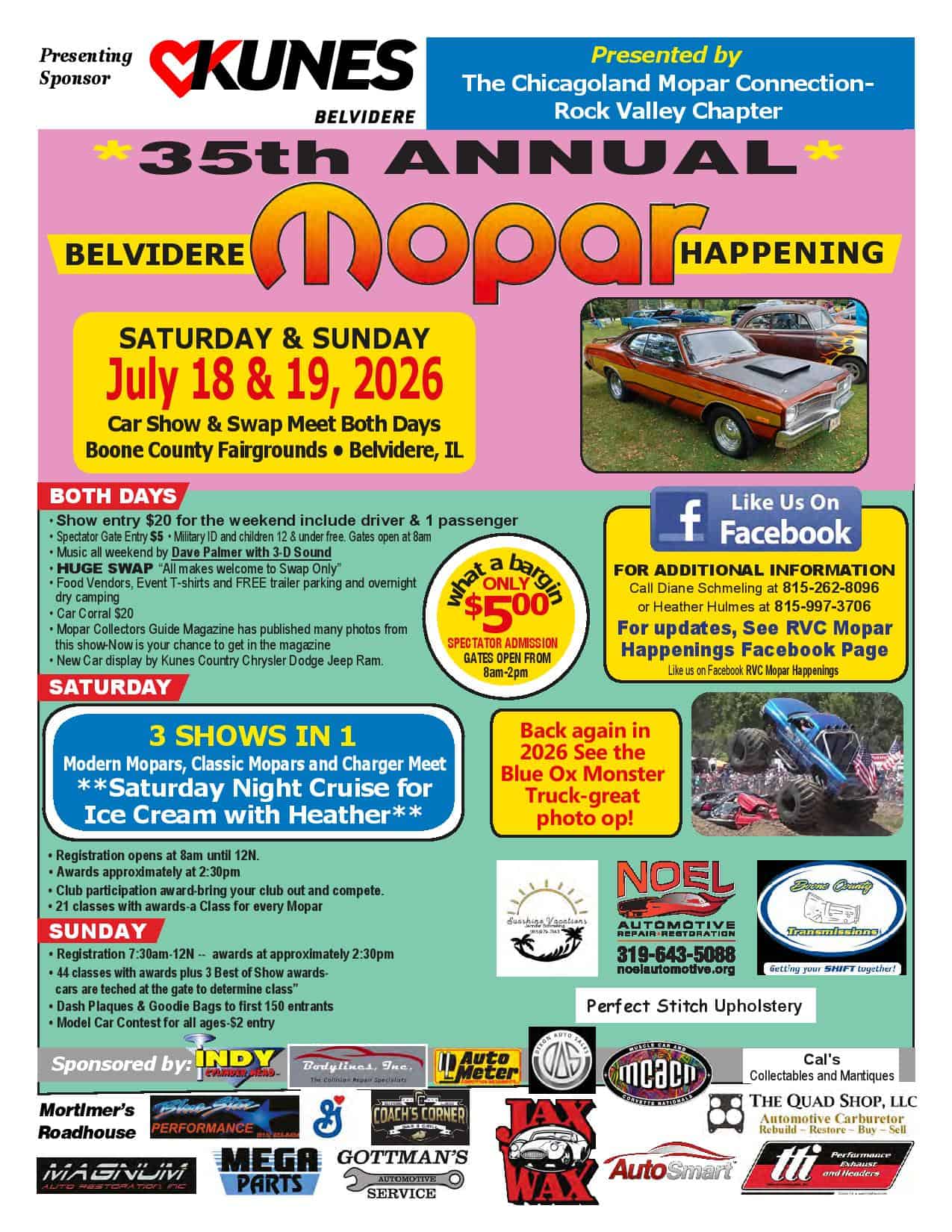 Mopar Happening Car Show Weekend event at Boone County Fairgrounds in Belvidere, IL on July 18, 2026