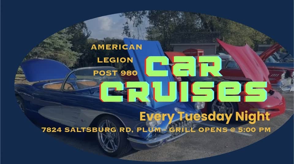 Post 980�s Tuesday Evening Car Cruise! event at 7824 Saltsburg Rd in Pittsburgh, PA on May 26, 2026