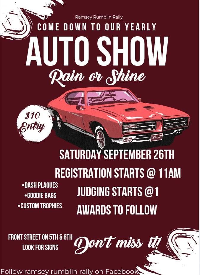 Ramsey Rumblin Rally Auto Show event at Front Street on 5th & 6th in Ramsey, IL on September 26, 2026