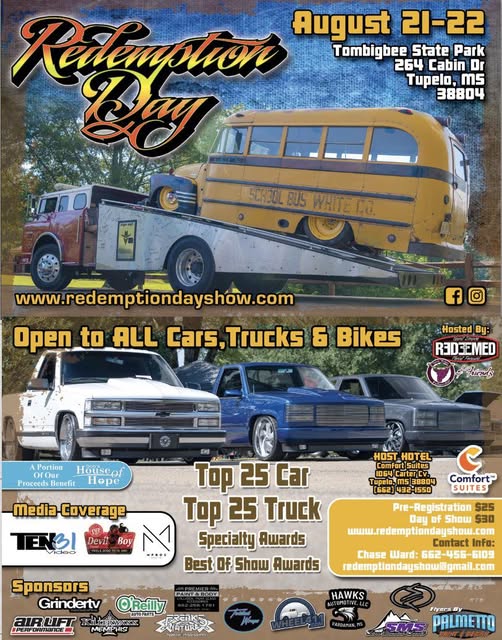 Redemption Day event at Tombigbee State Park in Tupelo, MS on August 21, 2026