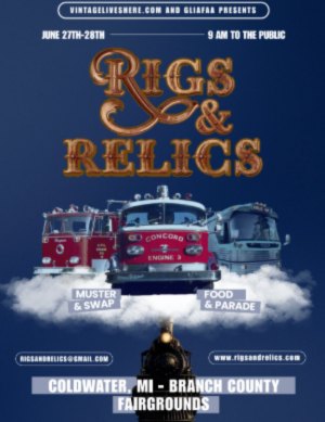 Rigs & Relics event at Fairgrounds in Coldwater, MI on June 27, 2026