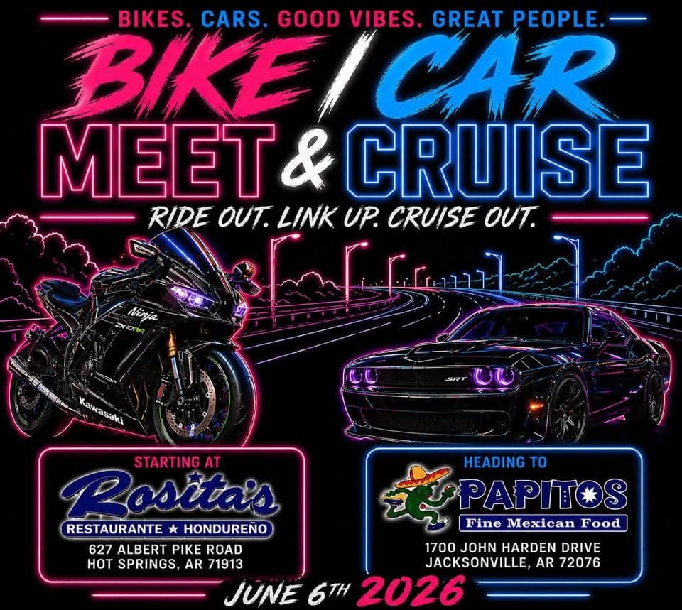 Rosita's Restaurante Hondureño Bike/Car Meet and Cruise event at 627 Albert Pike Rd in Hot Springs National Park, AR on June 6, 2026