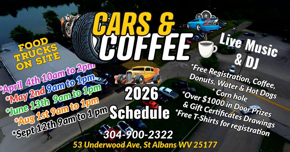 Sights Sounds & Speed Cars & Coffee event at 53 Underwood Ave in St Albans, WV on April 4, 2026