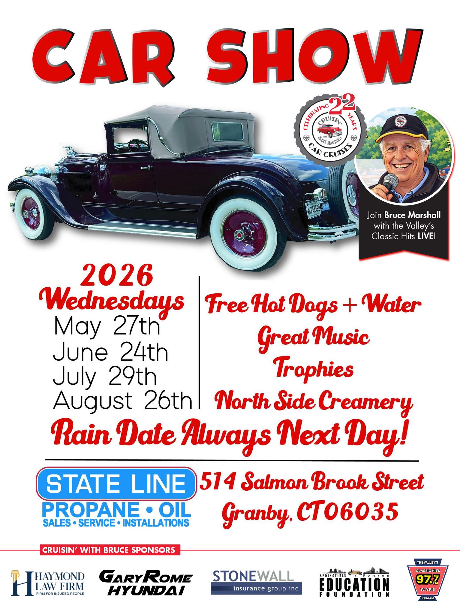 State Line Classic Car Show event at State Line Propane • Oil in Granby, CT on May 27, 2026