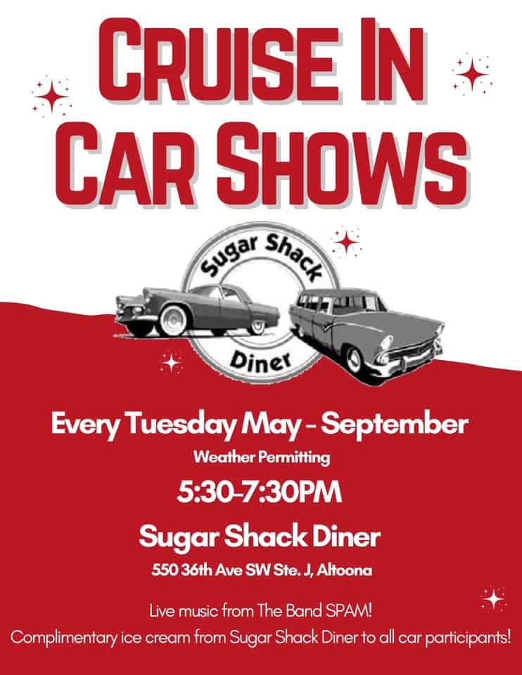 Sugar Shack Diner Cruise In Car Show event at 550 36Th Ave Sw in Altoona, IA on May 26, 2026