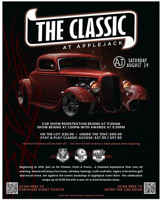 The Classic at Applejack event at Applejack Event Barn in Augusta, KS on August 29, 2026