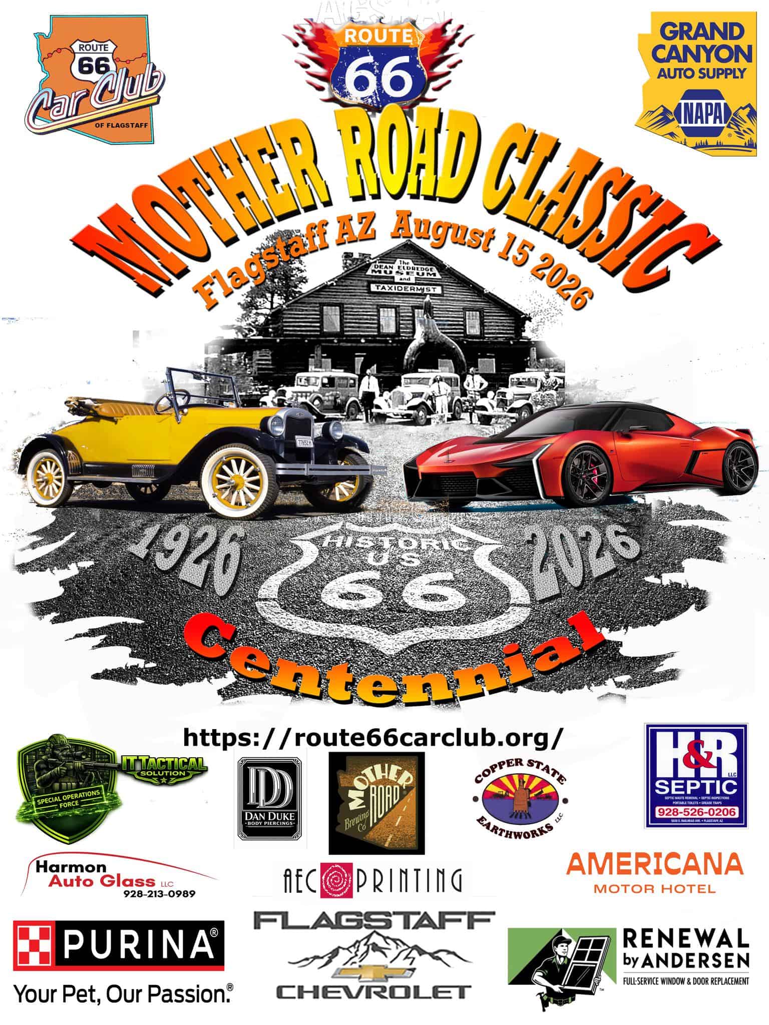 The Mother Road Classic event at City Hall parking lot in Flagstaff, AZ on August 15, 2026