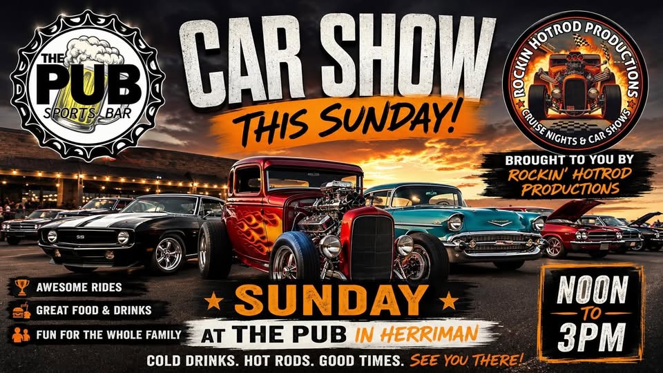 The Pub Car Show By Rockin' Hotrod Productions event at The Pub in Herriman, UT on May 29, 2026