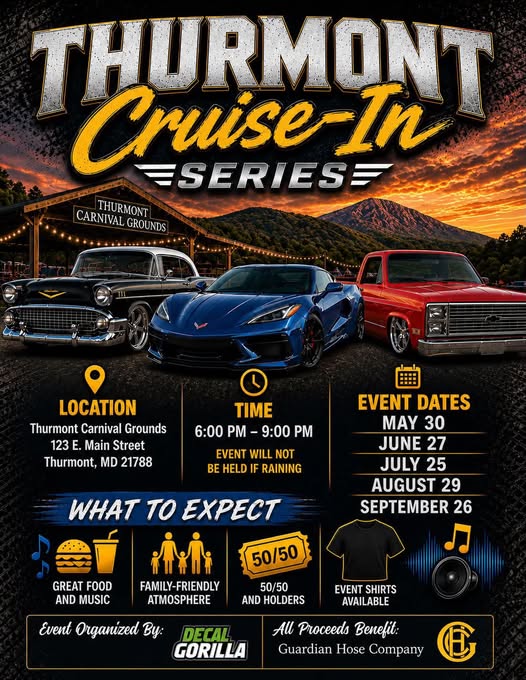 Thurmont Cruise-In Series event at Thurmont Carnival Grounds in Thurmont, MD on May 30, 2026