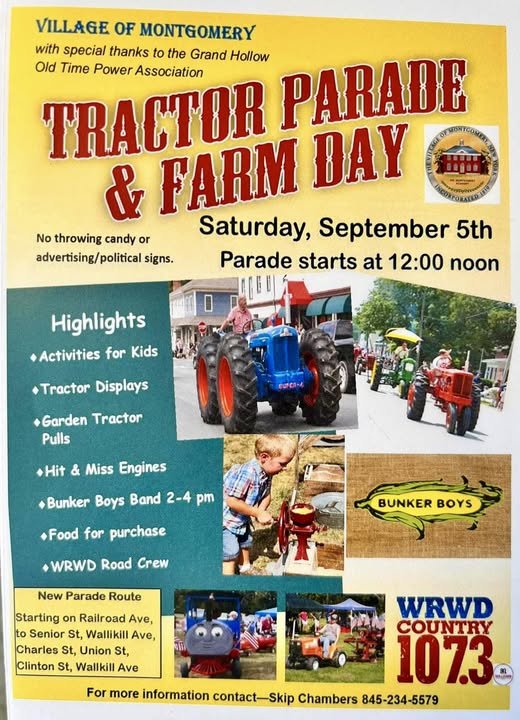 Tractor Parade & Farm Day event at Railroad Ave in Wallkill, NY on September 5, 2026