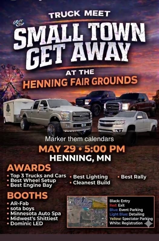 Truck Meet Small Town Get Away At The Henning Fair Grounds event at Henning Fair Grounds in Henning, MN on May 29, 2026