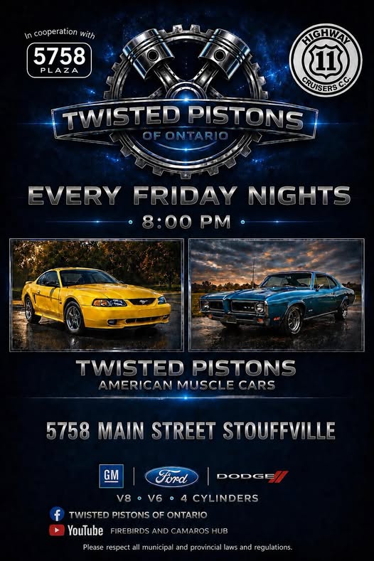 Twisted Pistons Of Ontario event at 5758 Main Street in Stouffville, ON on May 27, 2026