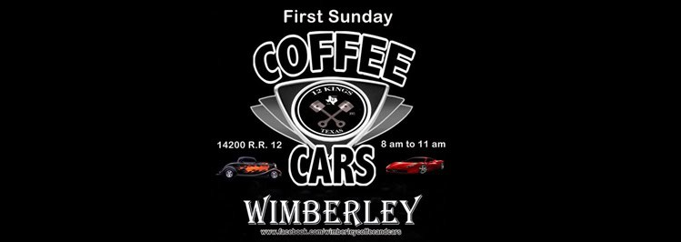 Wimberly Cars and Coffee event at 14200 Rr-12 in Wimberley, TX on June 7, 2026