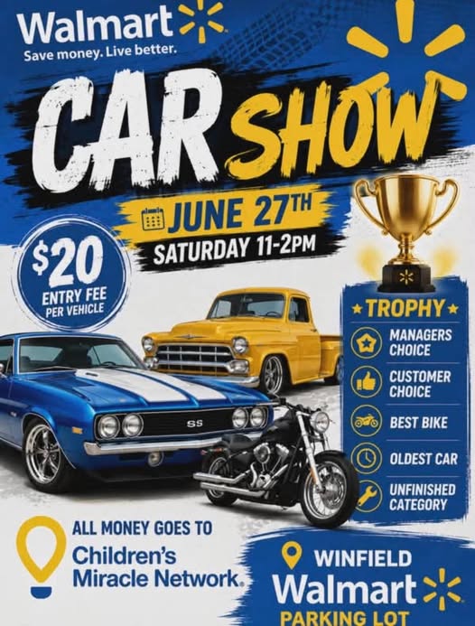 Winfield Walmart Car Show event at Walmart in Winfield, AL on June 27, 2026