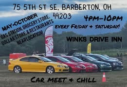 Winks Drive Inn Car Meet + Chill event at Winks Drive Inn in Barberton, OH on May 20, 2026