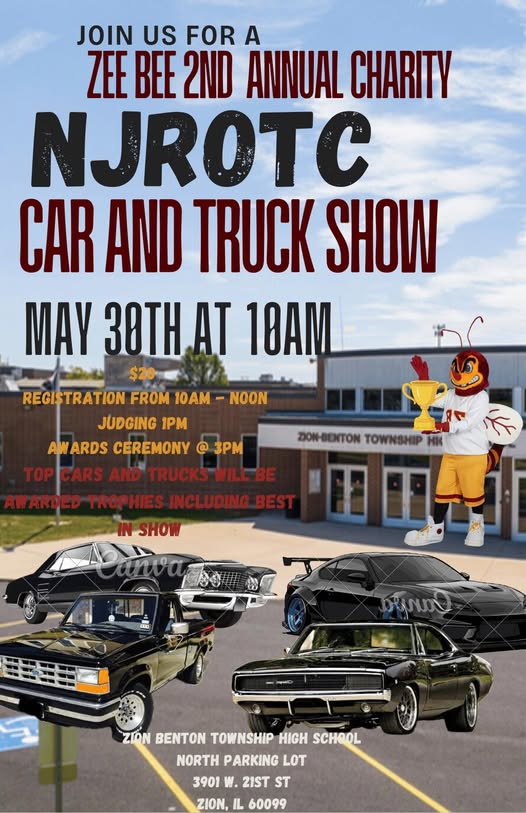 Zee Bee 2nd Annual Charity NJROTC Car and Truck Show event at Zion Benton Township High School in Zion, IL on May 30, 2026