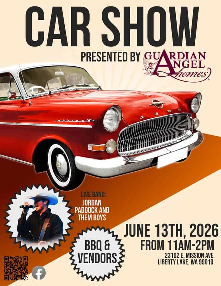 2026 Guardian Angel Car Show event at 23102 E. Mission Ave in Liberty Lake, WA on June 13, 2026