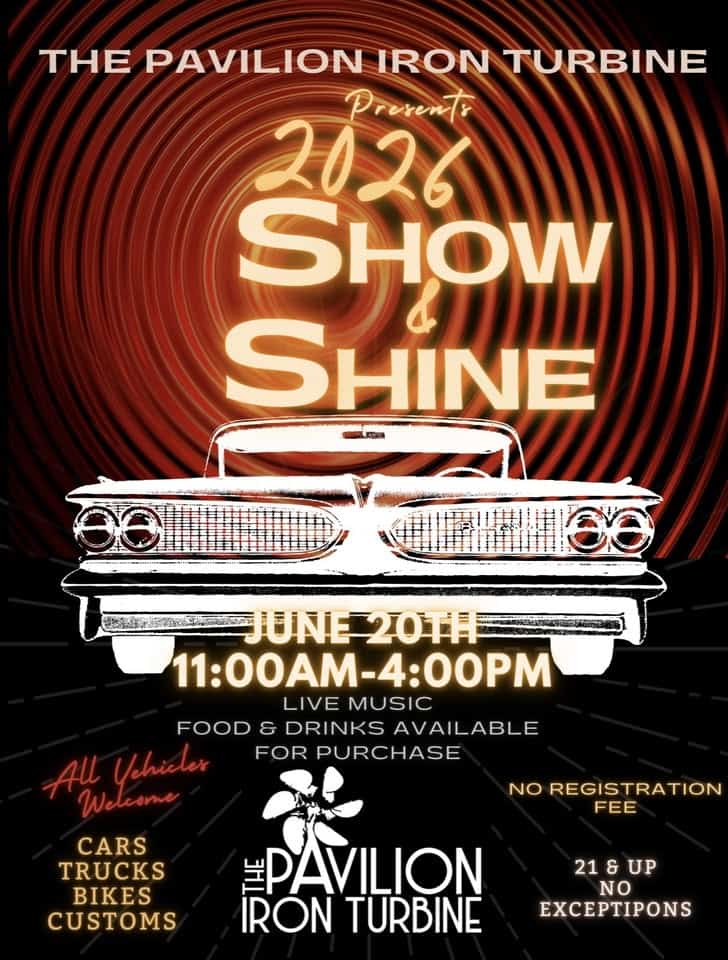 2026 Show & Shine @ the Iron Turbine! event at The Pavilion Iron Turbine in Moscow Mills, MO on June 20, 2026