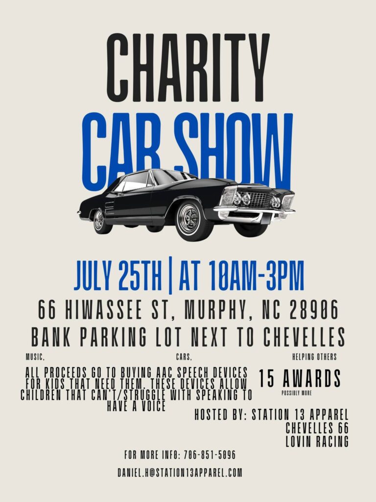 Station 13 Apparel Charity Car Show event at 66 Hiwassee St in Murphy, NC on July 25, 2026