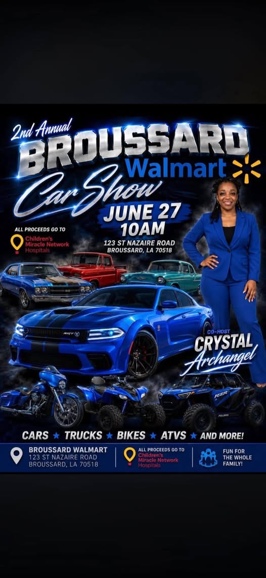 2nd Annual Broussard Walmart Car Show event at Walmart in Broussard, LA on June 27, 2026