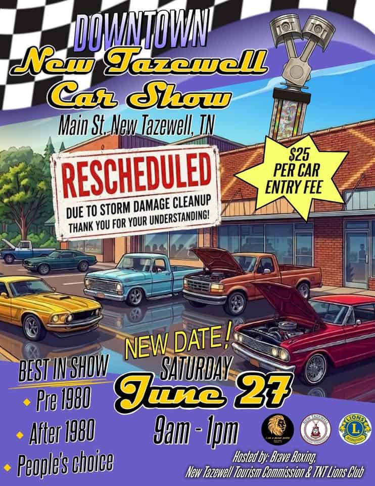2nd Annual Downtown New Tazewell Car Show event at Downtown New Tazewell in New Tazewell, TN on June 27, 2026