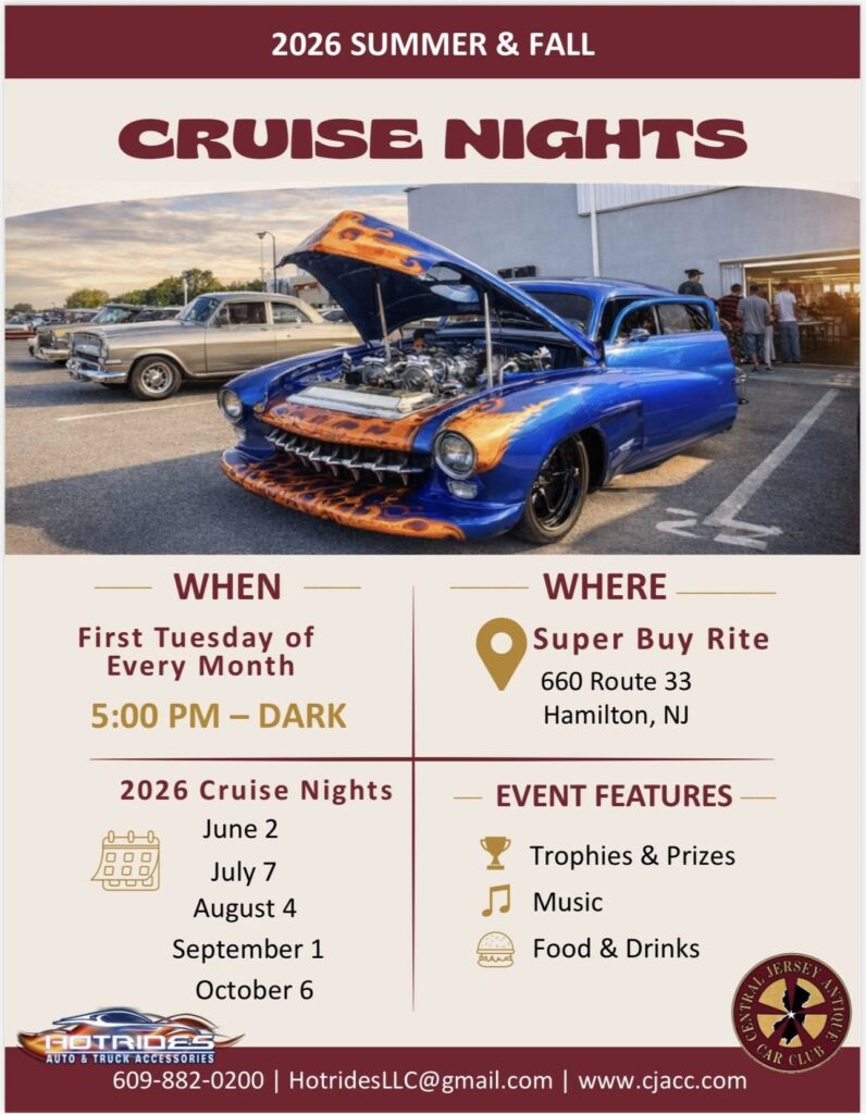 2026 Summer & Fall Cruise Nights event at Super Buy Rite in Trenton, NJ on June 2, 2026