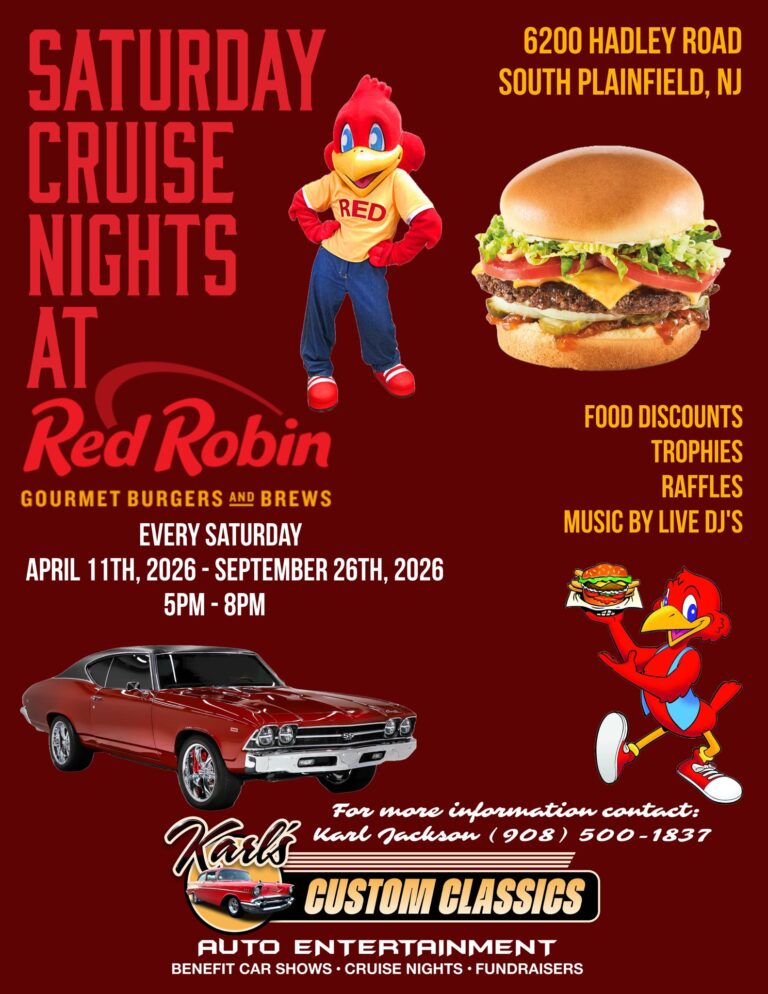 Red Robin Saturday Cruise Nights at Red Robin car show in South Plainfield, NJ