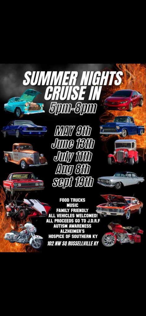 Summer Nights Cruise In event at Hospice Of Southern KY in Russellville, KY on June 13, 2026