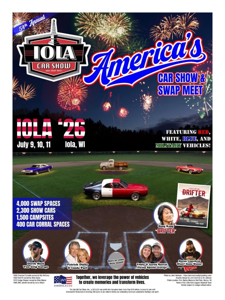 54th Annual Iola Car Show and Swap Meet event at Iola Car Show Grounds in Iola, WI on July 9, 2026