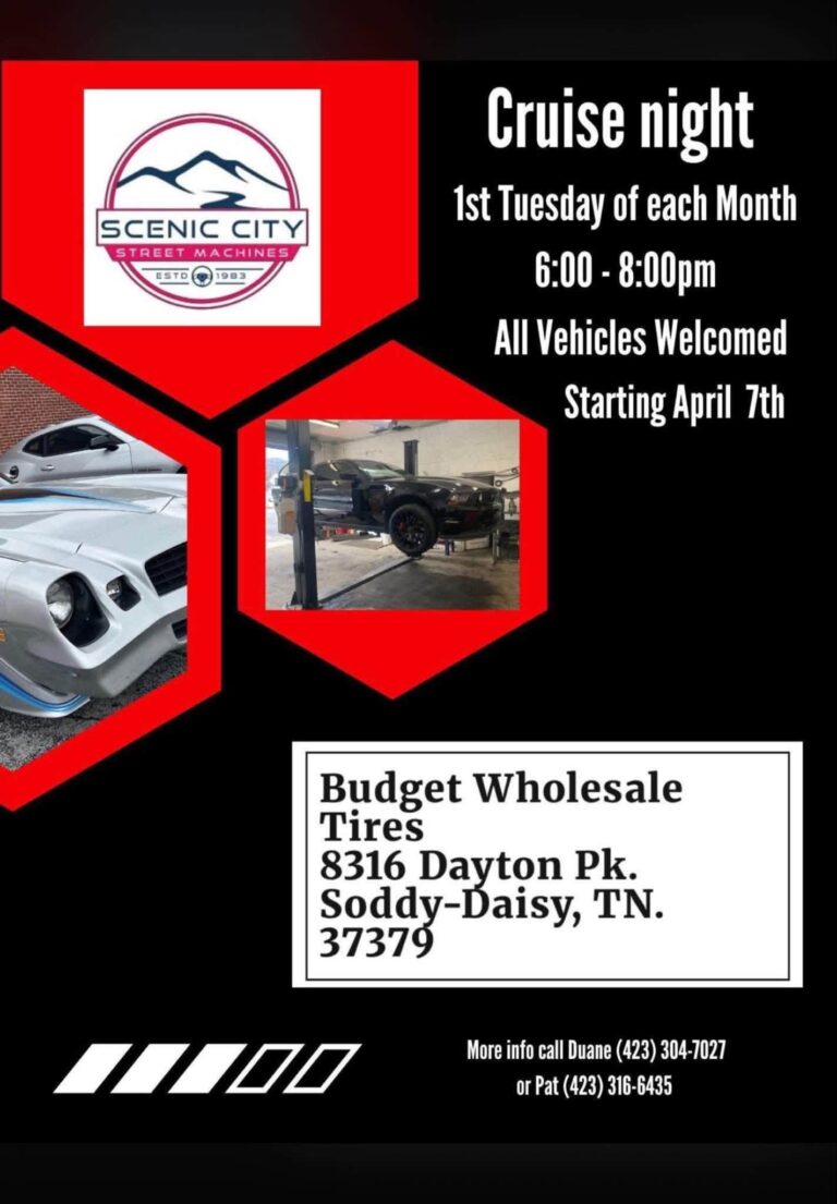 Scenic City Street Machines Cruise Night car show in Soddy-Daisy, TN