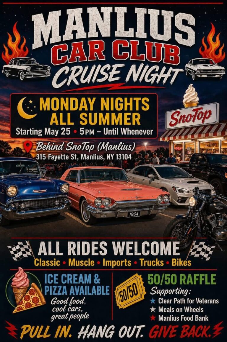 Manlius Car Club Cruise Night car show in Manlius, NY