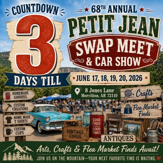 68th Annual Petit Jean Swap Meet & Car Show event at 8 Jones Lane in Morrilton, AR on June 17, 2026