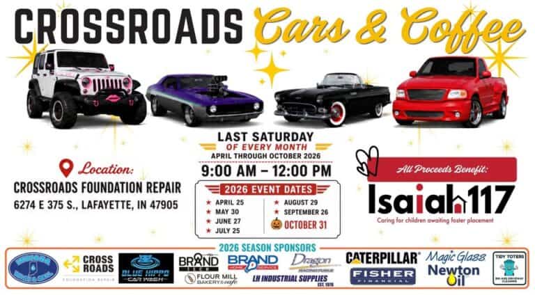 Crossroads Cars and Coffee car show in Lafayette, IN