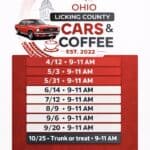 Licking County Cars & Coffee car show in Newark, OH