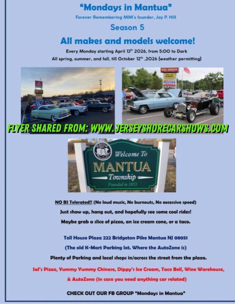 “Mondays in Mantua” car show in Mantua, NJ