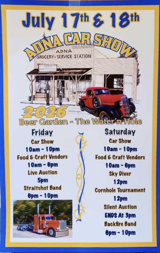 Adna Car Show event at Adna Grocery & Service Station in Adna, WA on July 17, 2026