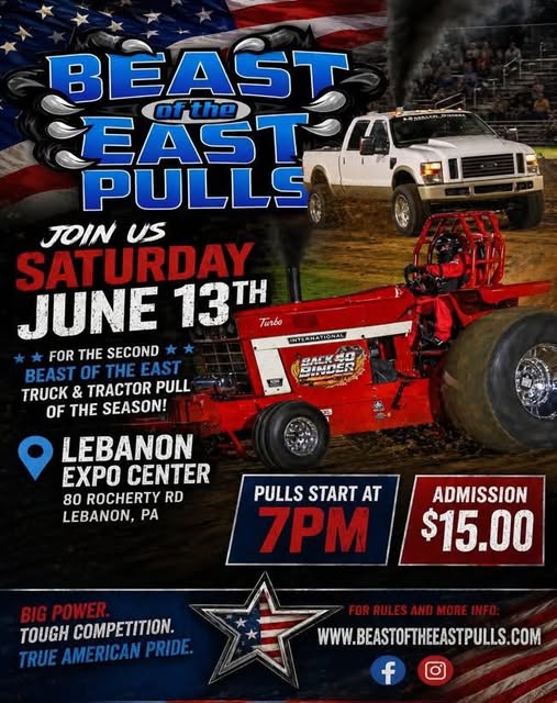 Beast of the East Pulls event at Lebanon Expo Center in Lebanon, PA on June 13, 2026