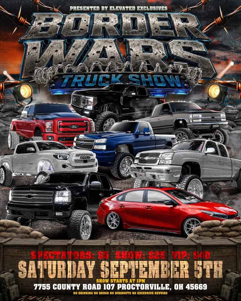 Border Wars Truck Show event at Lawrence County Fairgrounds in Proctorville, OH on September 5, 2026