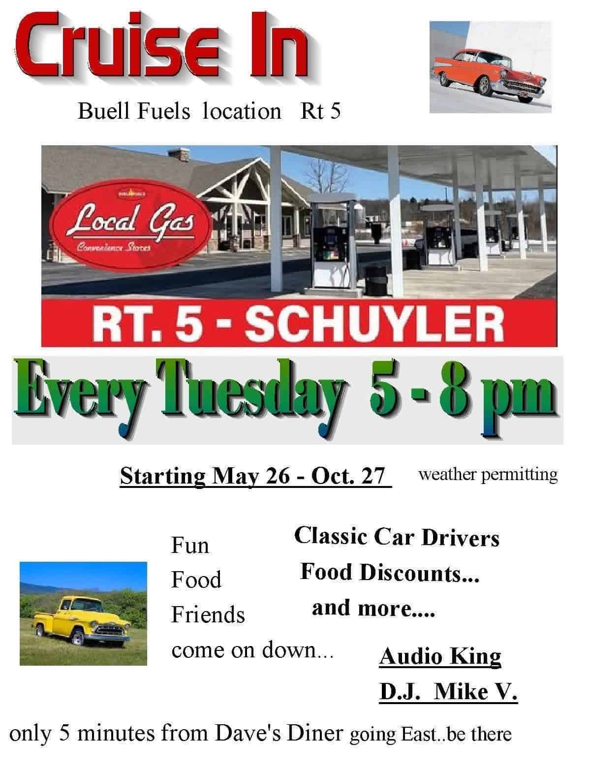 Buell Fuels Cruise In event at Buell Fuels in Schuyler, NY on June 30, 2026