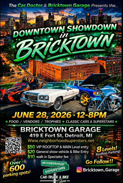 Car Doctor & Bricktown Garage Downtown Showdown in Bricktown event at Bricktown Garage in Detroit, MI on June 28, 2026