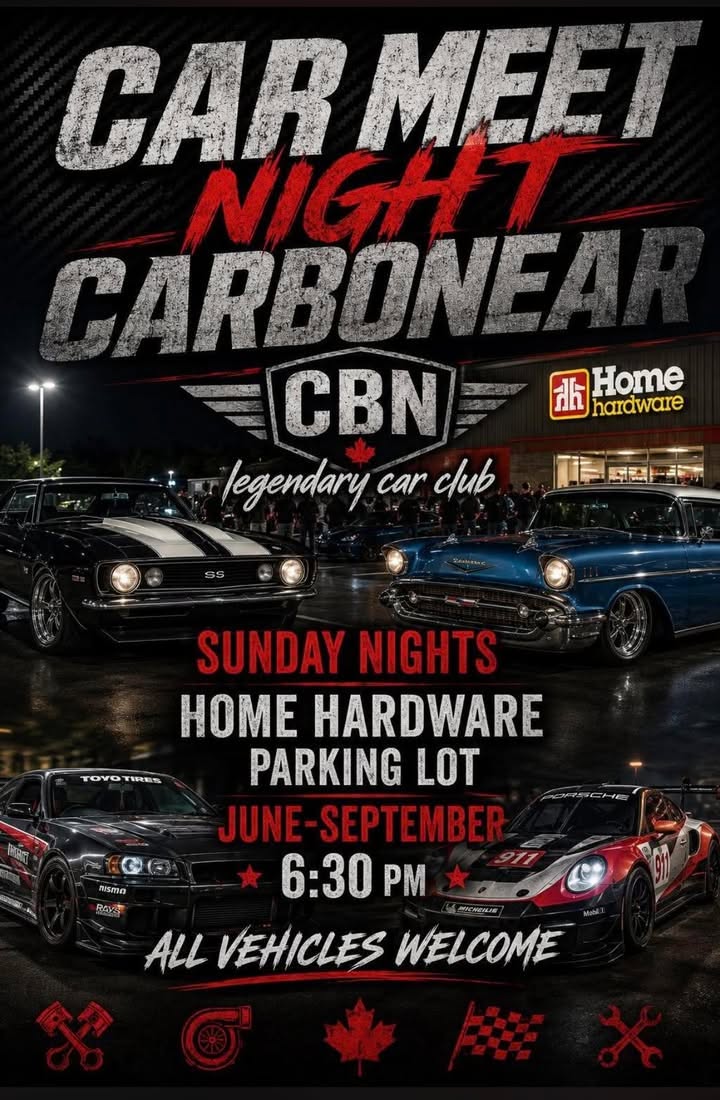 Car Meet Night Carbonear Cbn Legendary Car Club event at Home Hardware Parking Lot in Carbonear, NL on June 14, 2026
