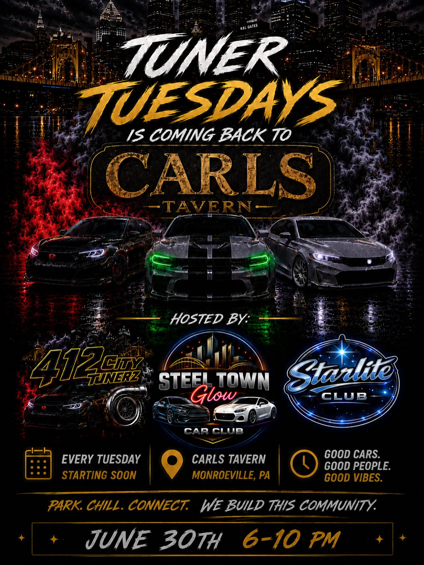 Carls Tavern Tuner Tuesdays event at Carls Tavern in Monroeville, PA on June 30, 2026