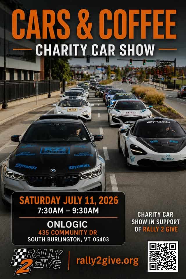 Cars & Coffee at OnLogic event at OnLogic in South Burlington, VT on July 11, 2026