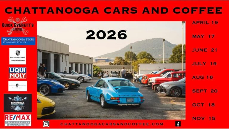 Chattanooga Cars and Coffee event at Chattanooga State Community College in Chattanooga, TN on July 19, 2026