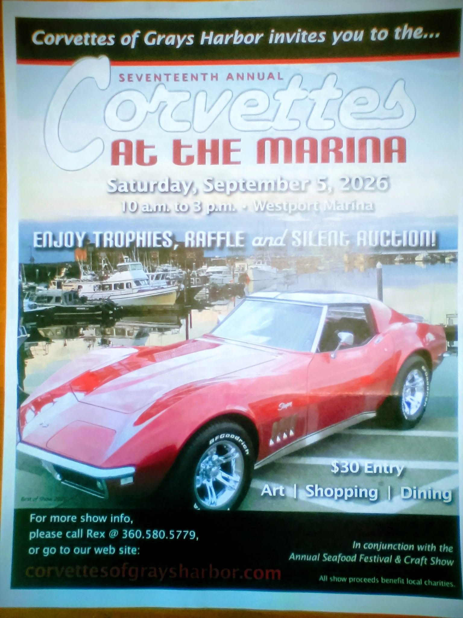 Corvettes of Grays Harbor Corvettes at the Marina event at Westport Marina in Westport, WA on September 5, 2026