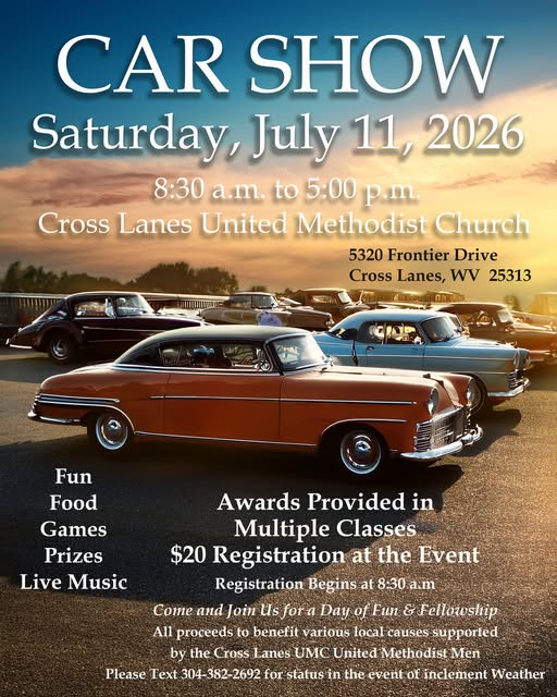 Cross Lanes United Methodist Church Car Show event at Cross Lanes United Methodist Church in Cross Lanes, WV on July 11, 2026