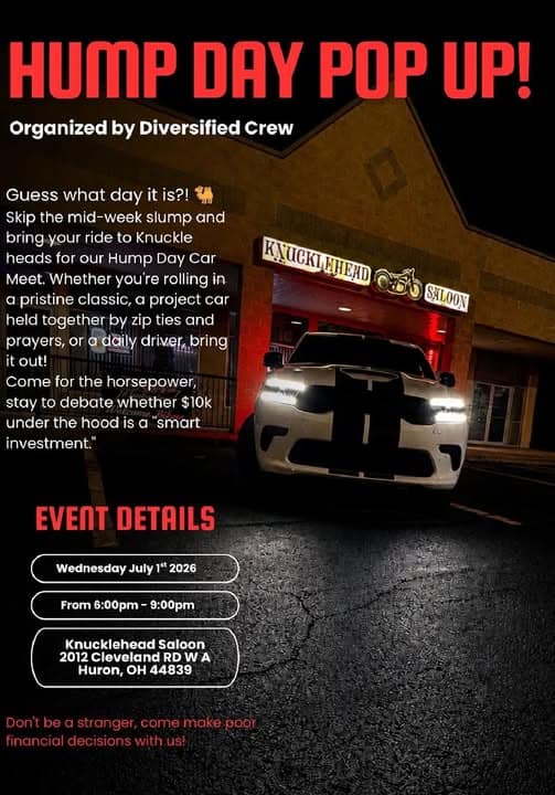 Diversified Crew Hump Day Pop up event at Knucklehead Saloon in Huron, OH on July 1, 2026