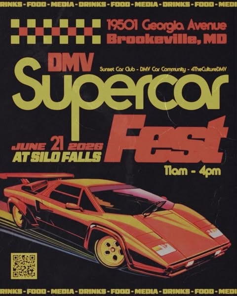 DMV Supercar Fest event at Silo Falls in Brookeville, MD on June 21, 2026